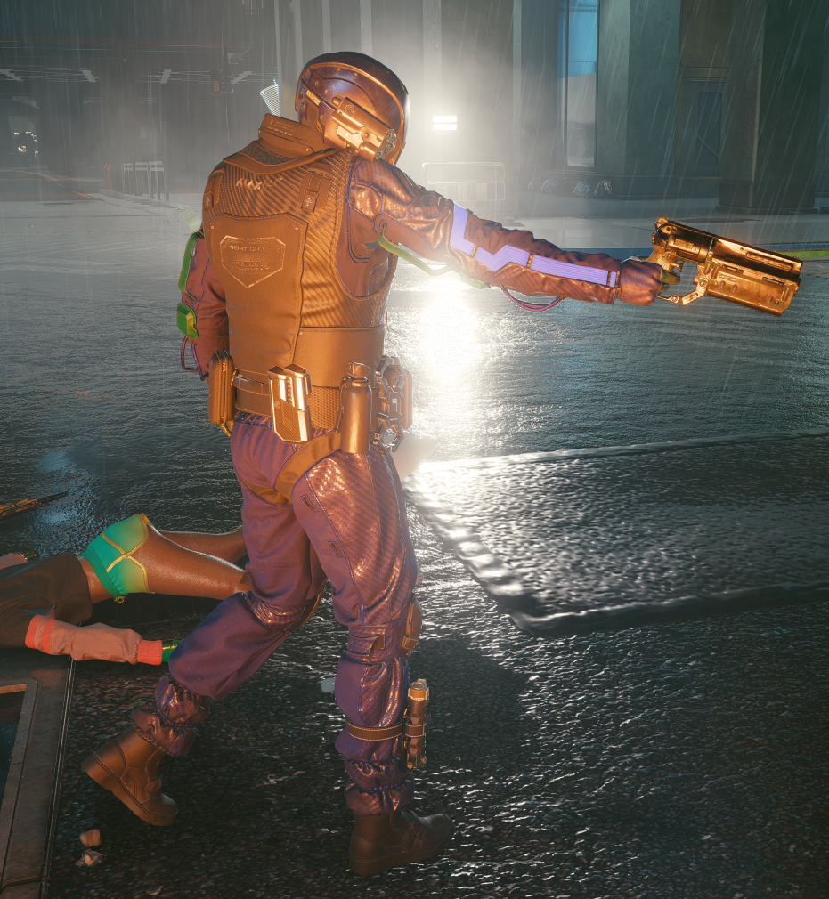 A screenshot of maxtac NPCs in the game Cyberpunk2077